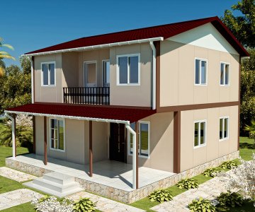 86 m² DUBLEKS PREFABRİK EV